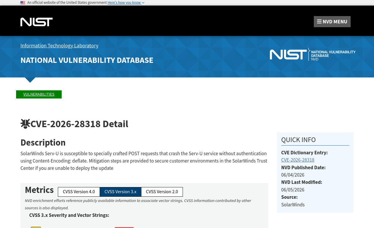 NVD advisory — CVE-2026-28318