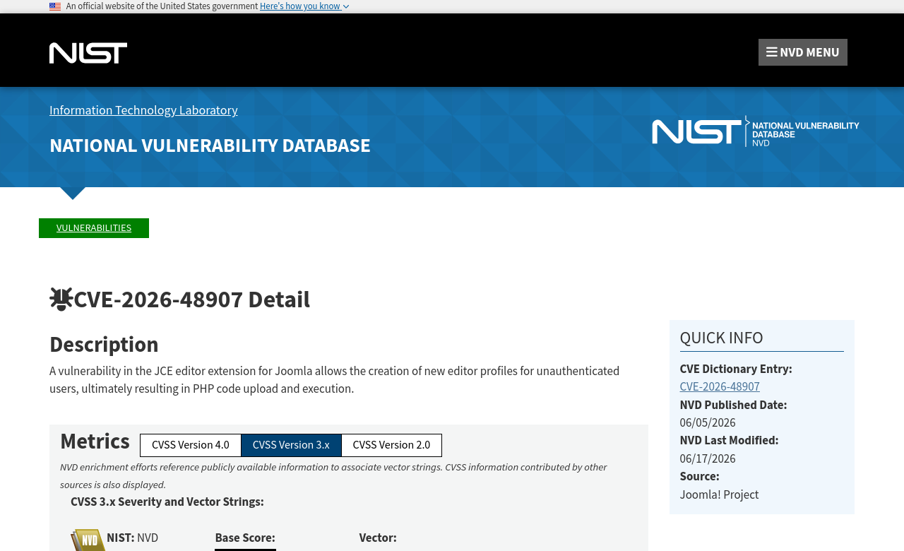 NVD advisory — CVE-2026-48907