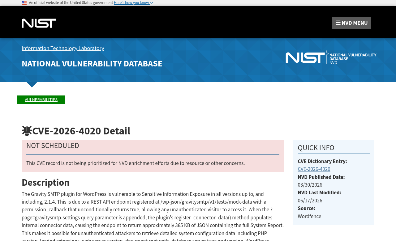 NVD advisory — CVE-2026-4020